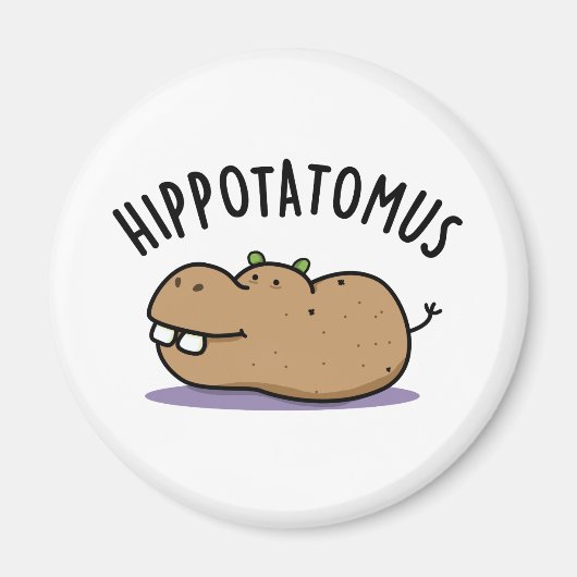 Hip-aardappel-mus Funny Hippo Pun Magneet (Voorkant)
