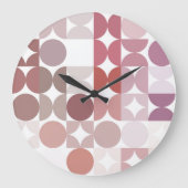 Hip Abstract halve cirkels Fusion Art Patroon Grote Klok (Voorkant)