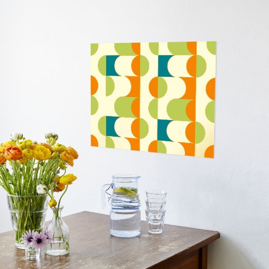 Hip Abstracte halve cirkels avy Mosaic Art Patroon Folie Afdrukken (Laag (Keuken))