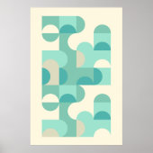 Hip Abstracte halve cirkels avy Mosaic Art Patroon Poster (Voorkant)