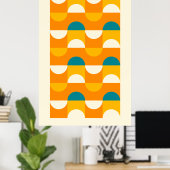 Hip Abstracte halve cirkels avy Mosaic Art Patroon Poster (Thuiskantoor)