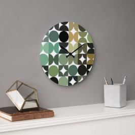 Hip Abstracte halve cirkels industriële fusiekunst Grote Klok