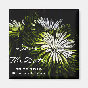 Hip bohemian green Chrysanthemum bruiloft Magneet
