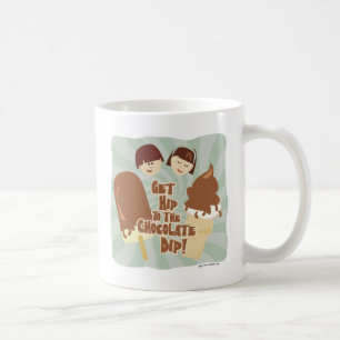 Hip Chocolate Dip Ice Cream Cone Cartoon Koffiemok