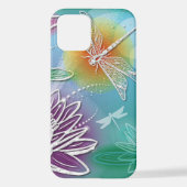 Hip Dragonfly Moderne Spring Floral Art iPhone Hoesje (Achterkant)