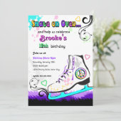 Hip en Colorful Ice Schaats Invitation Kaart (Staand voorkant)