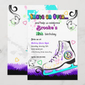 Hip en Colorful Ice Schaats Invitation Kaart (Voorkant / Achterkant)
