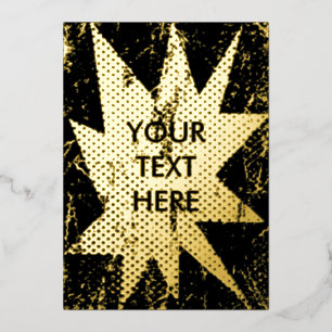 Hip en Grungy Starburst Golden Folie Invitation Uitnodiging