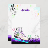 Hip- en kleurrijke Ice Schaats Note Card Notitiekaartje (Voorkant / Achterkant)