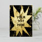 Hip et Grungy Starburst Golden Foil Invitation (Debout devant)
