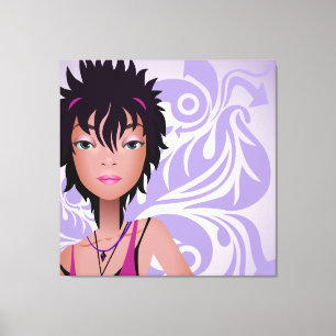  Hip Girl Wrapped Canvas Afdruk