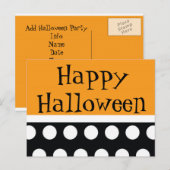 Hip Halloween Carte postale Invitation (Devant / Derrière)