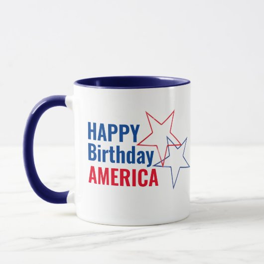 Hip Happy Birthday Amerika op 4 juli Patriottic US Mok (Links)