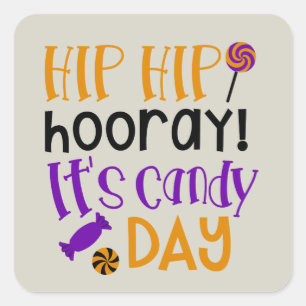 Hip heup horray het is snoep dag Halloween sticker