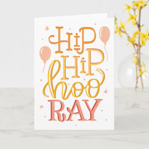 Hip Hip Hoera Verjaardagskaart met Vouwontwerp Kaart