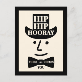 Hip Hip Hoeraa Drie Hoeraatjes voor Jou Typografie Briefkaart