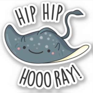 Hip Hip Hoo-ray Grappige Pijlrog Woordspeling Sticker