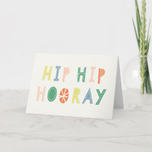 Hip Hip Hooray Birthday Kaart - Cobalt
