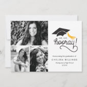 Hip Hip Hooray Faire-part de graduation (Devant)