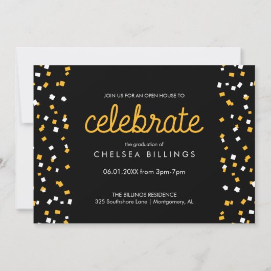 Hip Hip Hooray Faire-part de graduation (Dos)