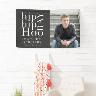 Hip hip hooray fotograduatie party spandoek