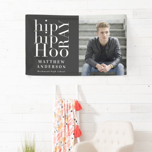 Hip hip hooray fotograduatie party spandoek (Insitu)