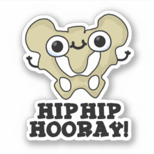 Hip Hip Hooray Funny Anatomy Pun Sticker
