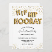 Hip Hip Hooray Graduation Party invitation (Devant / Derrière)