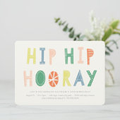 Hip Hip Hooray Invitation Anniversaire - Cobalt (Debout devant)