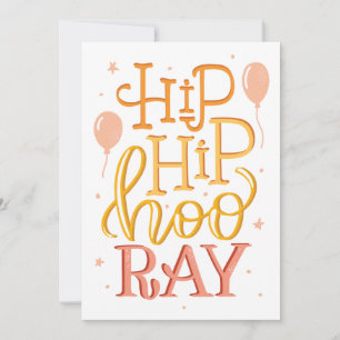Hip Hip Hooray Verjaardag & Feestelijke Groet Kaart