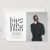 Hip hip hourra photo graduation fête invitation (Devant)