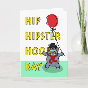 Hip Hipster Hoera Verjaardag, Hippo Kaart