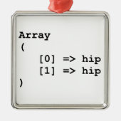Hip Hooray Programmeringsarray Metalen Ornament (Voorkant)