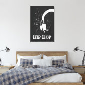 Hip Hop Abstracte hoofdtelefoon grafisch omgekeerd Canvas Afdruk (Insitu (Slaapkamer))