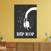 Hip Hop Abstracte hoofdtelefoon grafisch omgekeerd Canvas Afdruk (Insitu (Woonkamer))
