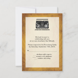 Hip Hop Bar Mitzvah RSVP Reply Card Kaartje