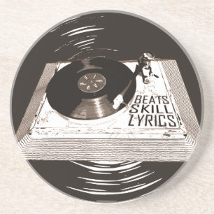HIP HOP BEATT SKILL LYRICS OP PLATENSPELER ZANDSTEEN ONDERZETTER