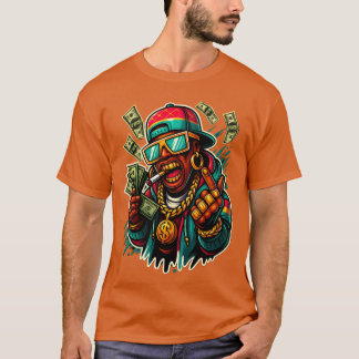 Hip Hop Bling Geld Graffiti vriend T-shirt