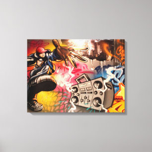 Hip Hop Boombox Graffiti Canvas Afdruk
