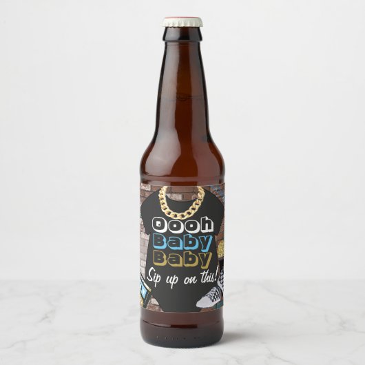 Hip hop {Boy} Baby shower Étiquettes de bouteille (Devant)