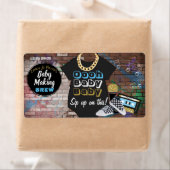 Hip hop {BOY} Baby shower Mini Étiquettes Champagn (En situation)