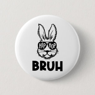 Hip Hop Bruh Meme Paashaas Gezicht Zonnebril Manne Ronde Button 5,7 Cm