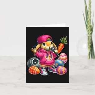 Hip Hop Bunny Easter Eggs Microfoon Vibe Kaart