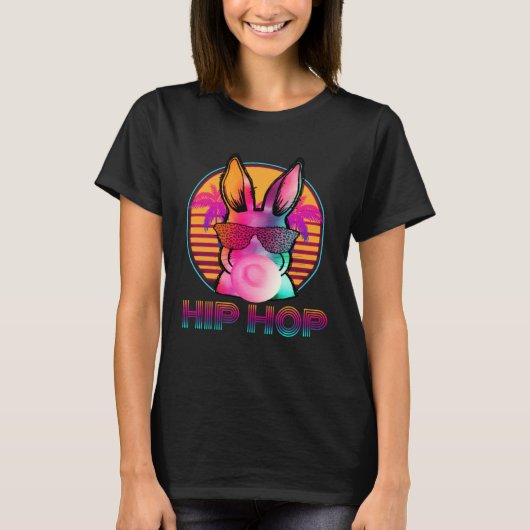 Hip Hop Bunny With Sunglasses Cute Easter  Rabbit  T-shirt (Voorkant)