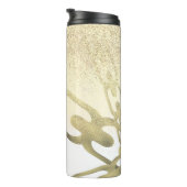 Hip Hop Chain Faux Sparkles Monogramme Name Thermosbeker (Geroteerd rechts)