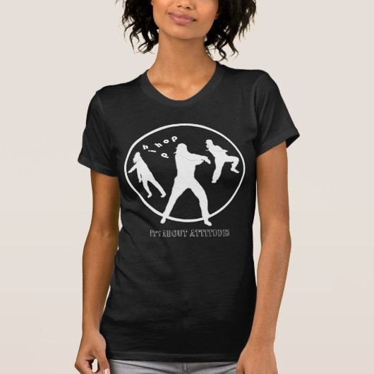 Hip hop Dance Girls Dames T-shirt noir (Devant)