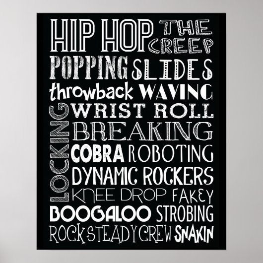 Hip Hop Dance Subway Art Poster (Voorkant)