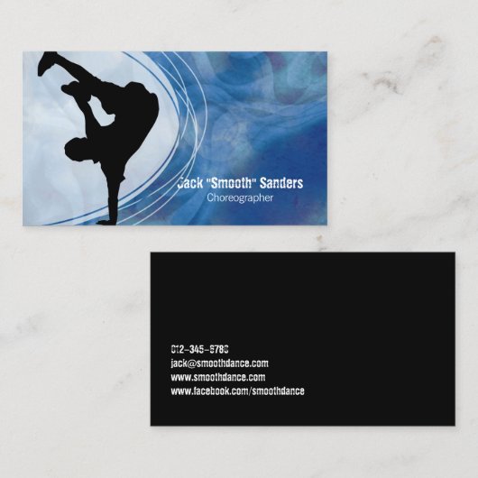 Hip hop Dancer Grunge Chorégraphe Carte de visite (Devant / Derrière)