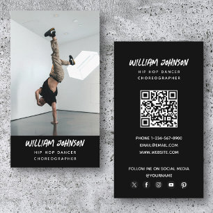 Hip Hop Dancer Moderne Foto Sociale Media QR Code Visitekaartje