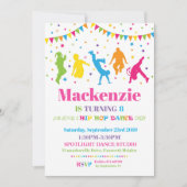 Hip hop Danse Anniversaire Fête Invitation Fille (Devant)